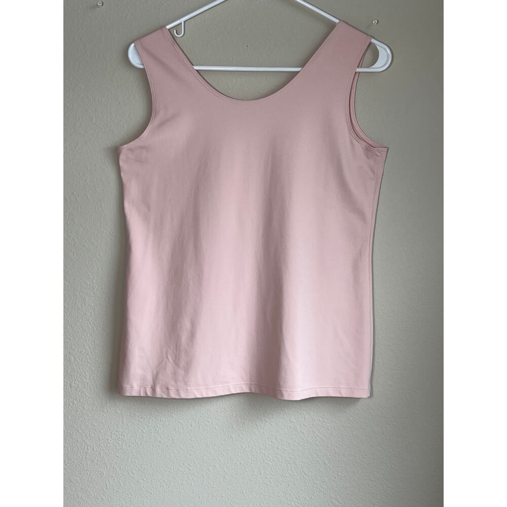 Chico's Women's Pink Microfiber Scoop Neck Tank Top Size1/large